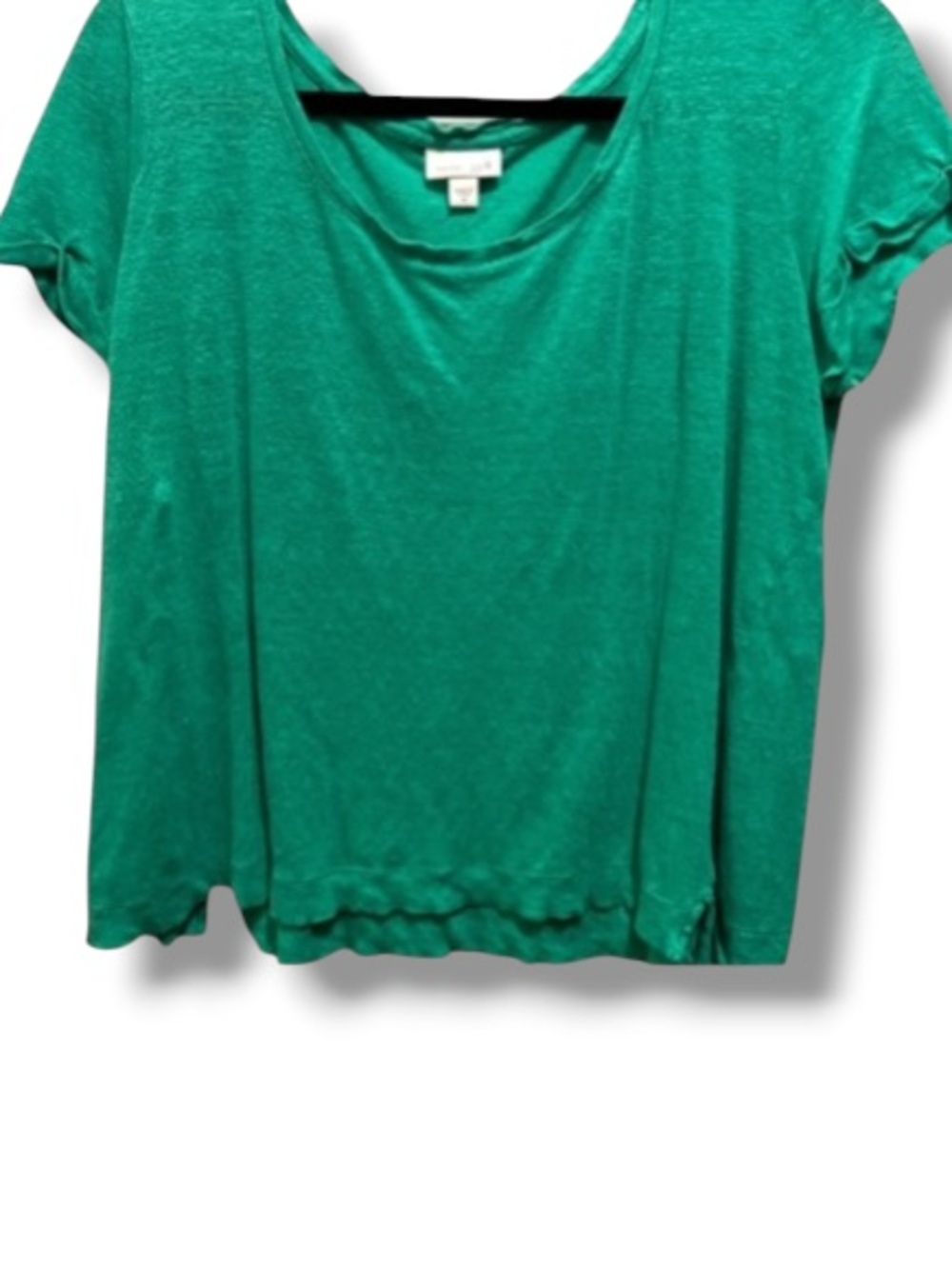 J.Jill Women’s Bright Green Linen Top Short Sleeve Summer Fashion
